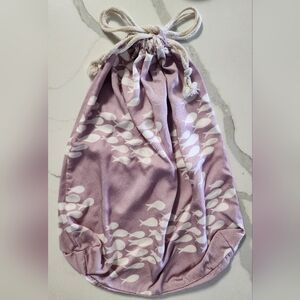 Fighting Eel Pink Fish Print Drawstring Bag